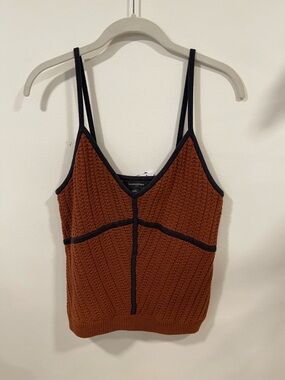 Banana Republic Rust Brown Knit Camisole with Black Trim